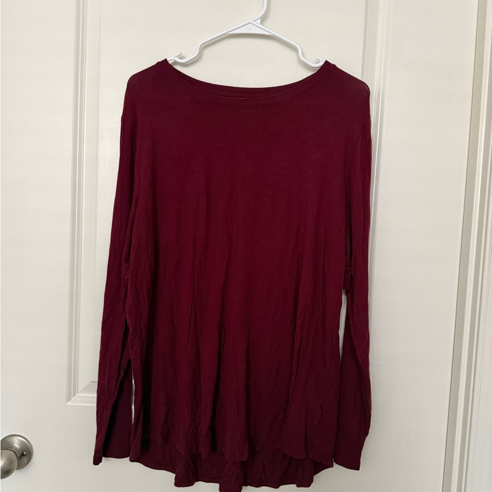 Old Navy Deep Red Long Sleeve Tee